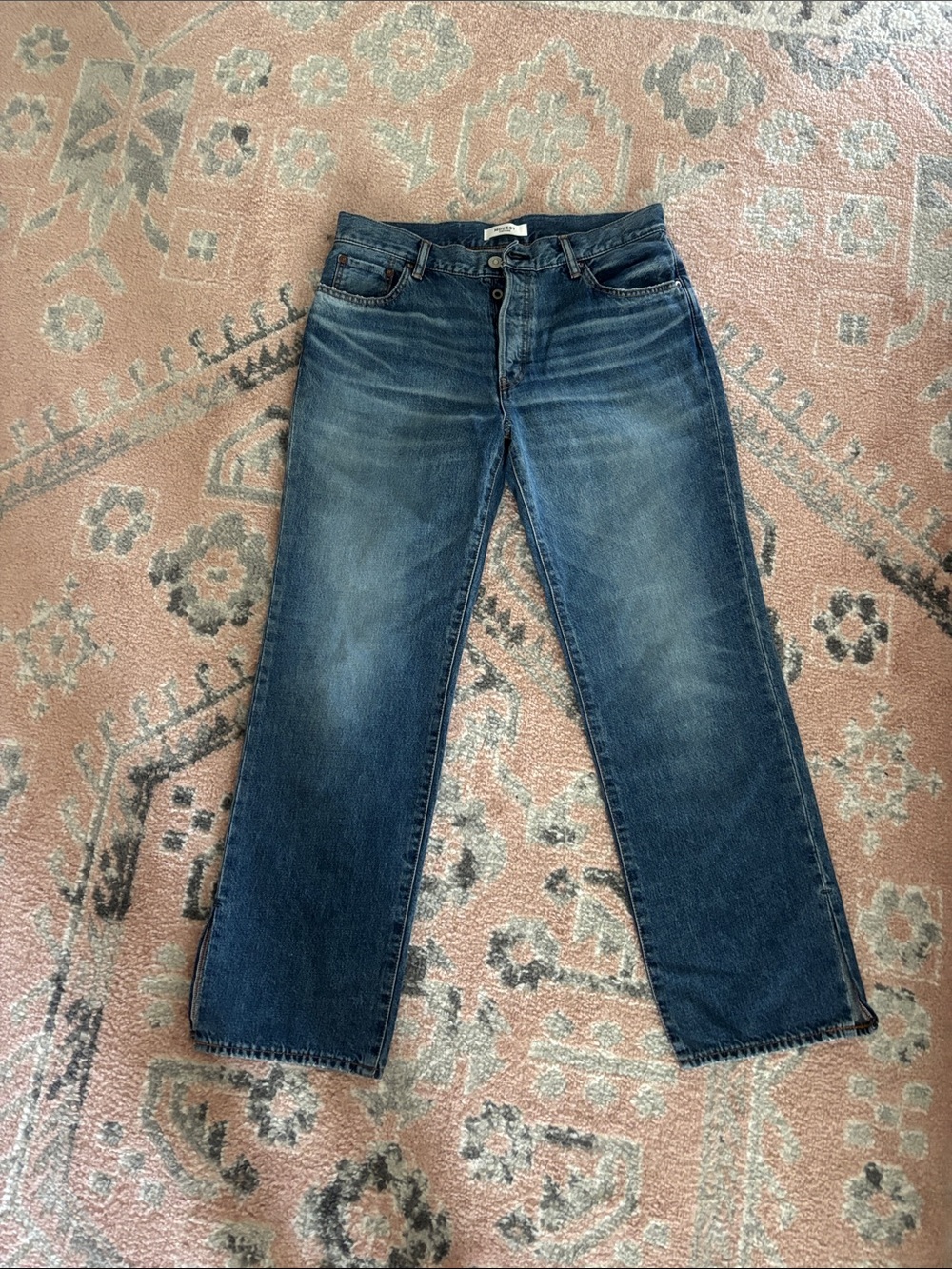Moussy Distressed Dark Blue Straight Jeans